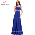 Grace Karin Wide Schultergurte Sequins Perlen Royal Blue Formal Lange Großhandel Abendkleid CL4446-4